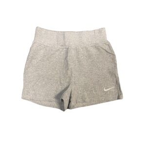 Nike Gray Ribbed Womens High Waisted Shorts Size Small